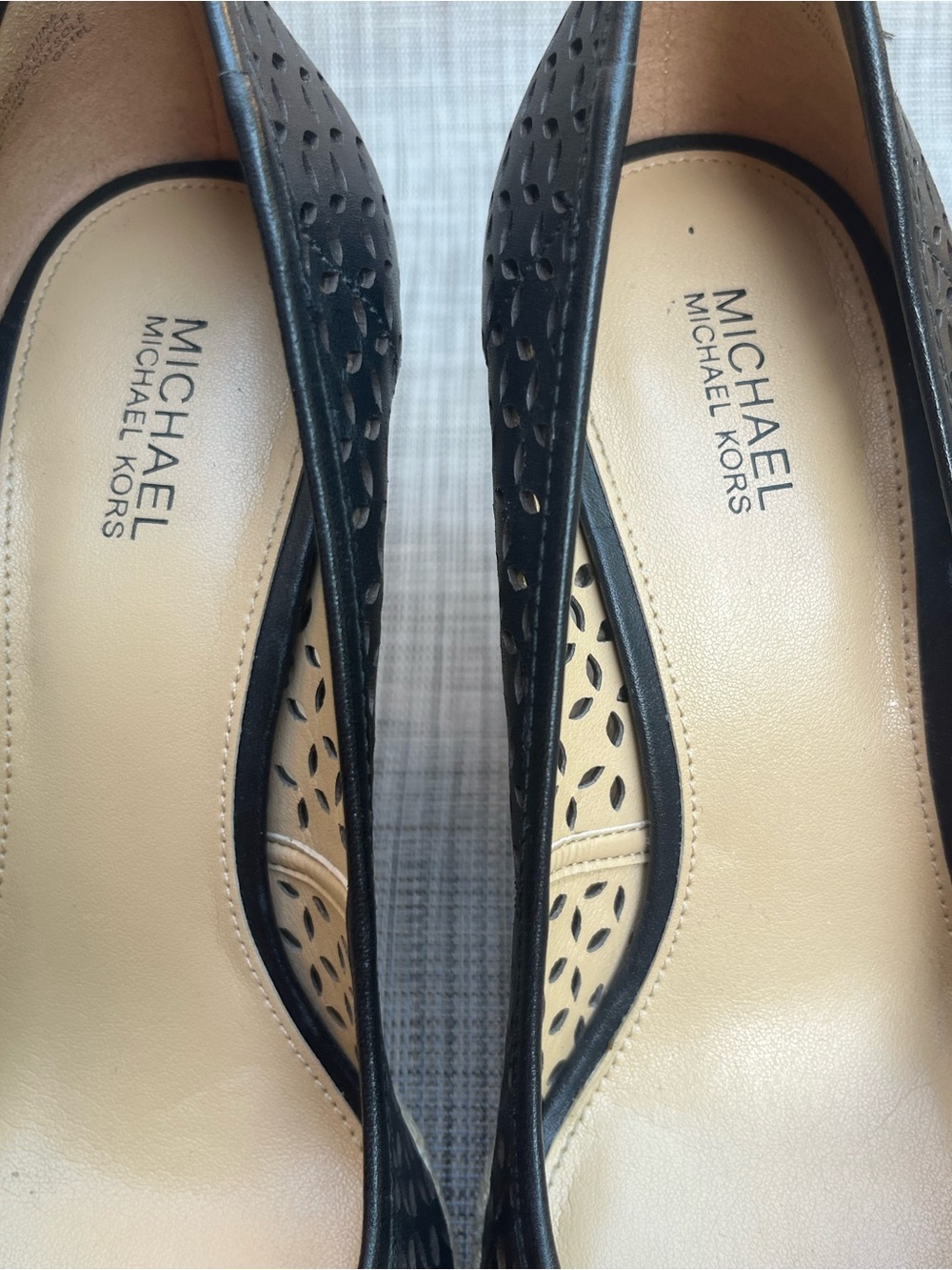 NWOT Michael Kors Black Wedge Open Toe shoes - Picture 6 of 11